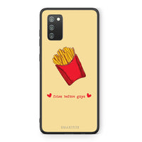 Thumbnail for Samsung A02s Fries Before Guys Θήκη Αγίου Βαλεντίνου από τη Smartfits με σχέδιο στο πίσω μέρος και μαύρο περίβλημα | Smartphone case with colorful back and black bezels by Smartfits