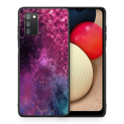 Θήκη Samsung A02s Aurora Galaxy από τη Smartfits με σχέδιο στο πίσω μέρος και μαύρο περίβλημα | Samsung A02s Aurora Galaxy case with colorful back and black bezels