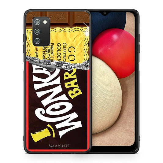 Θήκη Samsung A02s Golden Ticket από τη Smartfits με σχέδιο στο πίσω μέρος και μαύρο περίβλημα | Samsung A02s Golden Ticket case with colorful back and black bezels