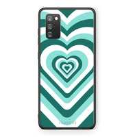 Thumbnail for Samsung A02s Green Hearts θήκη από τη Smartfits με σχέδιο στο πίσω μέρος και μαύρο περίβλημα | Smartphone case with colorful back and black bezels by Smartfits