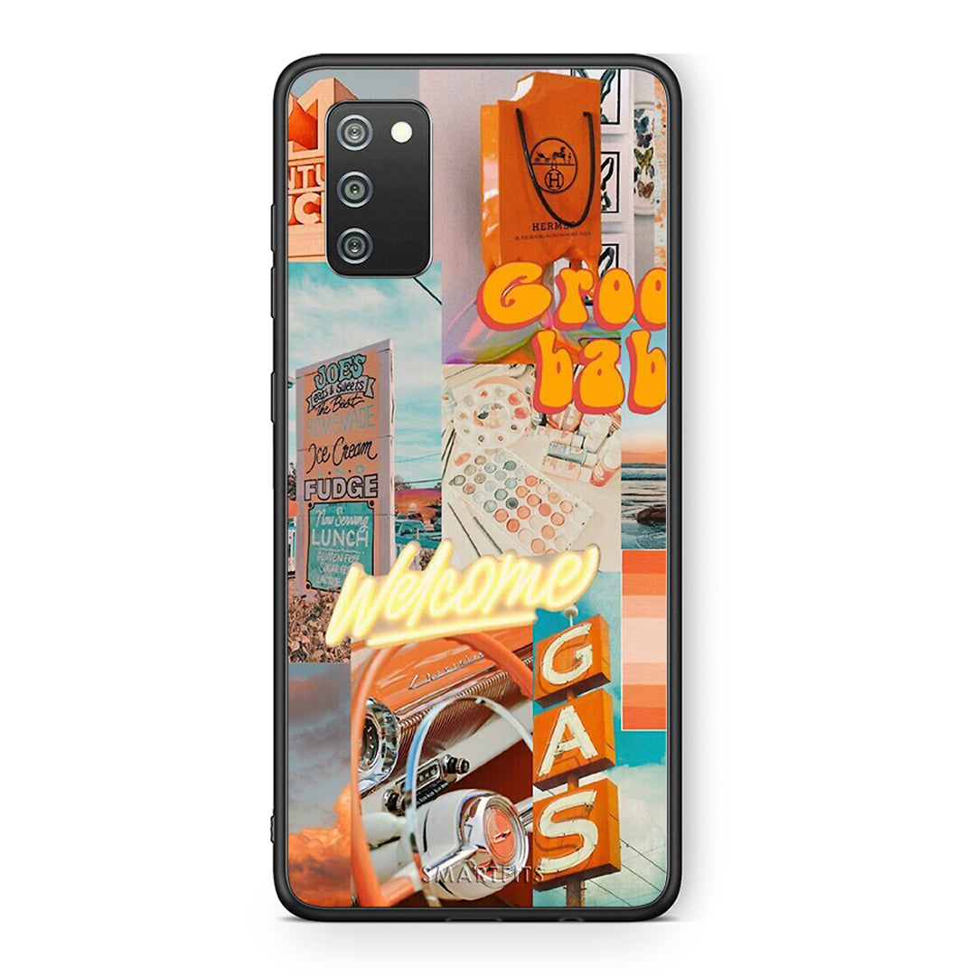 Samsung A02s Groovy Babe Θήκη Αγίου Βαλεντίνου από τη Smartfits με σχέδιο στο πίσω μέρος και μαύρο περίβλημα | Smartphone case with colorful back and black bezels by Smartfits