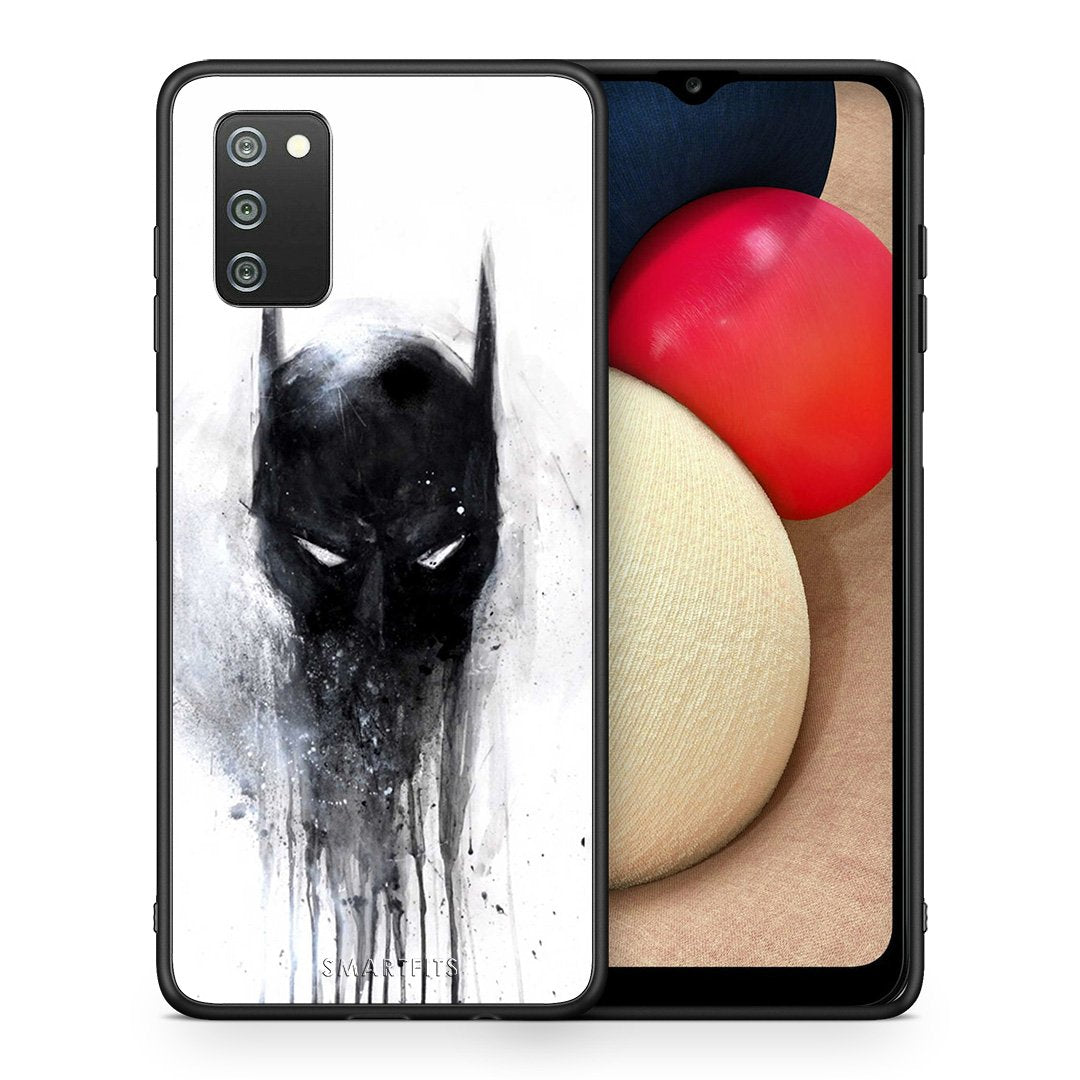 Θήκη Samsung A02s Paint Bat Hero από τη Smartfits με σχέδιο στο πίσω μέρος και μαύρο περίβλημα | Samsung A02s Paint Bat Hero case with colorful back and black bezels