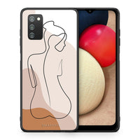 Thumbnail for Θήκη Samsung A02s LineArt Woman από τη Smartfits με σχέδιο στο πίσω μέρος και μαύρο περίβλημα | Samsung A02s LineArt Woman case with colorful back and black bezels