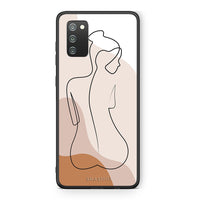 Thumbnail for Samsung A02s LineArt Woman θήκη από τη Smartfits με σχέδιο στο πίσω μέρος και μαύρο περίβλημα | Smartphone case with colorful back and black bezels by Smartfits