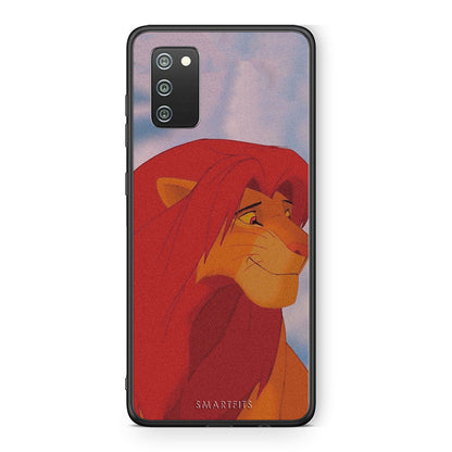 Samsung A02s Lion Love 1 Θήκη Αγίου Βαλεντίνου από τη Smartfits με σχέδιο στο πίσω μέρος και μαύρο περίβλημα | Smartphone case with colorful back and black bezels by Smartfits
