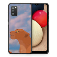 Thumbnail for Θήκη Αγίου Βαλεντίνου Samsung A02s Lion Love 2 από τη Smartfits με σχέδιο στο πίσω μέρος και μαύρο περίβλημα | Samsung A02s Lion Love 2 case with colorful back and black bezels