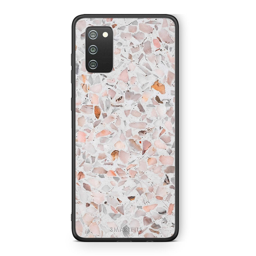 Samsung A02s Marble Terrazzo θήκη από τη Smartfits με σχέδιο στο πίσω μέρος και μαύρο περίβλημα | Smartphone case with colorful back and black bezels by Smartfits