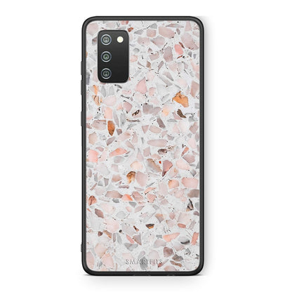 Samsung A02s Marble Terrazzo θήκη από τη Smartfits με σχέδιο στο πίσω μέρος και μαύρο περίβλημα | Smartphone case with colorful back and black bezels by Smartfits