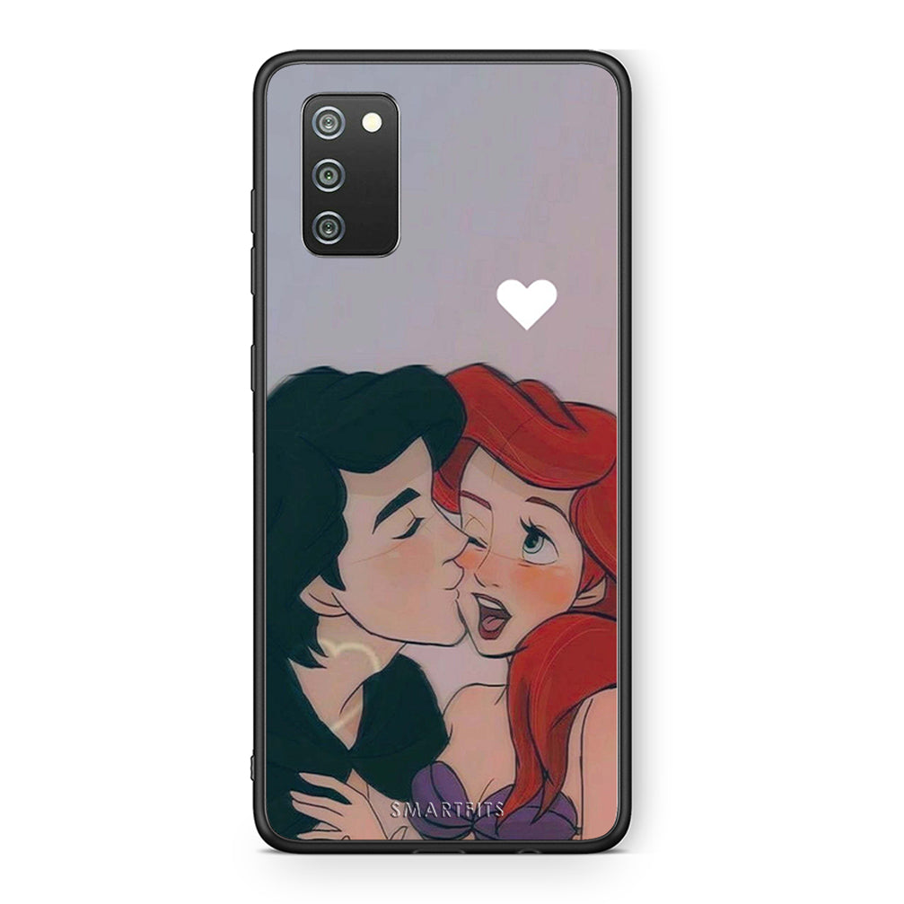 Samsung A02s Mermaid Love Θήκη Αγίου Βαλεντίνου από τη Smartfits με σχέδιο στο πίσω μέρος και μαύρο περίβλημα | Smartphone case with colorful back and black bezels by Smartfits