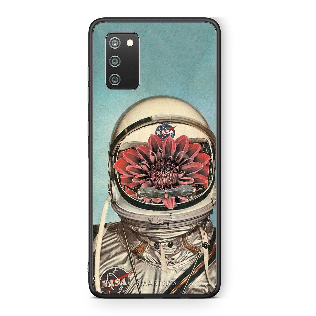 Samsung A02s Nasa Bloom θήκη από τη Smartfits με σχέδιο στο πίσω μέρος και μαύρο περίβλημα | Smartphone case with colorful back and black bezels by Smartfits