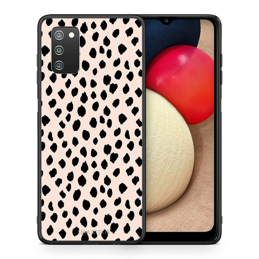 Θήκη Samsung A02s New Polka Dots από τη Smartfits με σχέδιο στο πίσω μέρος και μαύρο περίβλημα | Samsung A02s New Polka Dots case with colorful back and black bezels