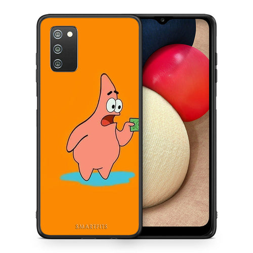 Θήκη Αγίου Βαλεντίνου Samsung A02s No Money 1 από τη Smartfits με σχέδιο στο πίσω μέρος και μαύρο περίβλημα | Samsung A02s No Money 1 case with colorful back and black bezels