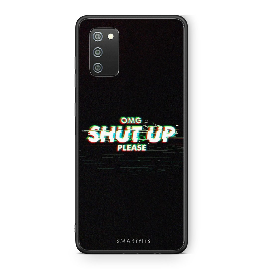 Samsung A02s OMG ShutUp θήκη από τη Smartfits με σχέδιο στο πίσω μέρος και μαύρο περίβλημα | Smartphone case with colorful back and black bezels by Smartfits