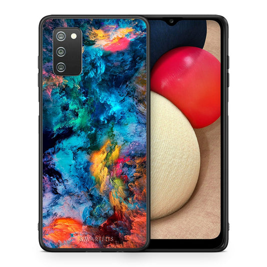 Θήκη Samsung A02s Crayola Paint από τη Smartfits με σχέδιο στο πίσω μέρος και μαύρο περίβλημα | Samsung A02s Crayola Paint case with colorful back and black bezels