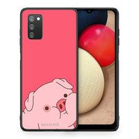 Thumbnail for Θήκη Αγίου Βαλεντίνου Samsung A02s Pig Love 1 από τη Smartfits με σχέδιο στο πίσω μέρος και μαύρο περίβλημα | Samsung A02s Pig Love 1 case with colorful back and black bezels