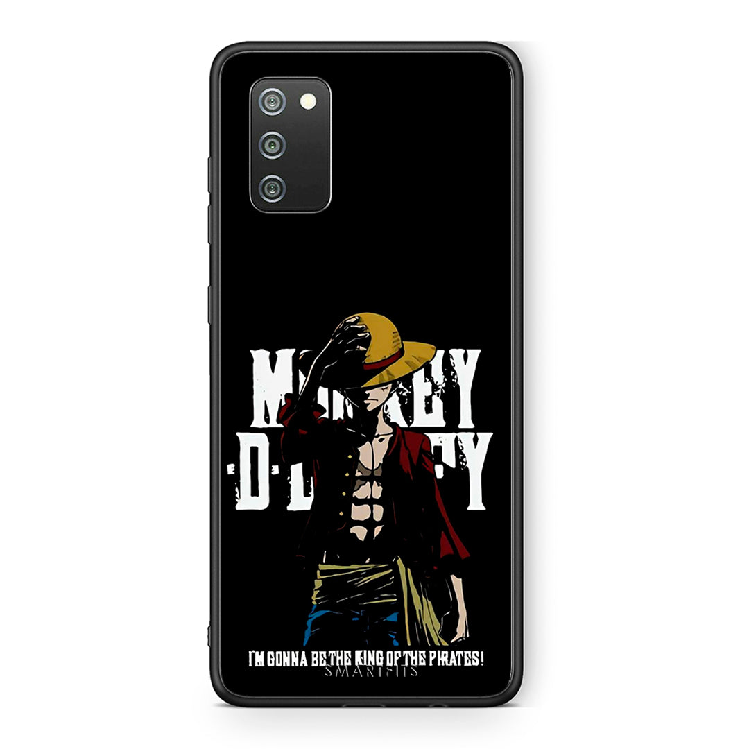 Samsung A02s Pirate King θήκη από τη Smartfits με σχέδιο στο πίσω μέρος και μαύρο περίβλημα | Smartphone case with colorful back and black bezels by Smartfits