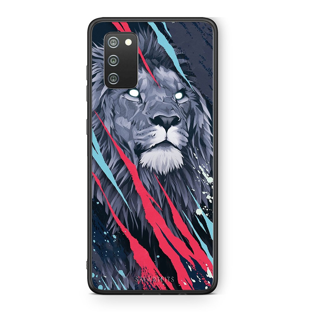 4 - Samsung A02s Lion Designer PopArt case, cover, bumper