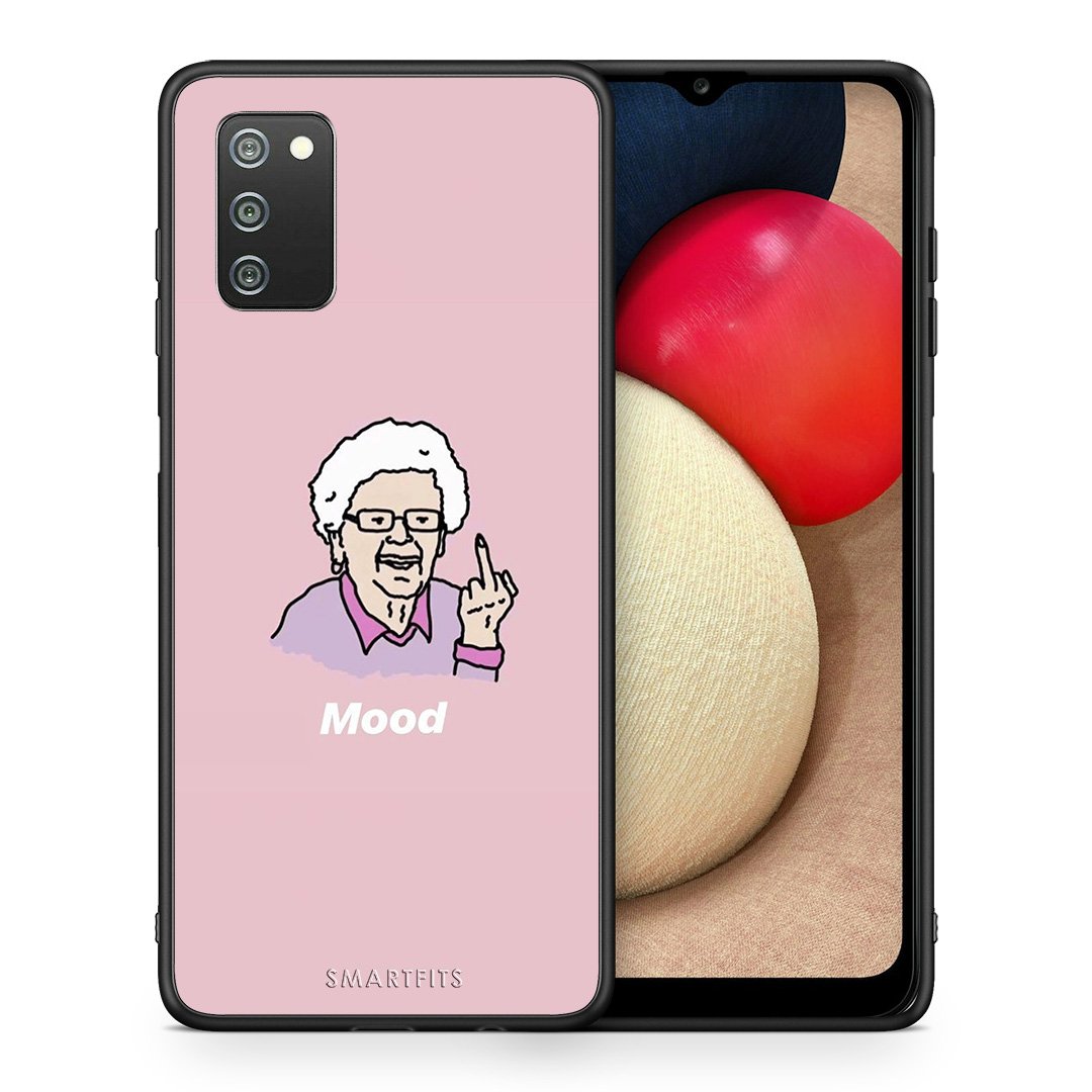 Θήκη Samsung A02s Mood PopArt από τη Smartfits με σχέδιο στο πίσω μέρος και μαύρο περίβλημα | Samsung A02s Mood PopArt case with colorful back and black bezels