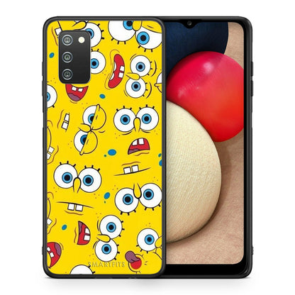 Θήκη Samsung A02s Sponge PopArt από τη Smartfits με σχέδιο στο πίσω μέρος και μαύρο περίβλημα | Samsung A02s Sponge PopArt case with colorful back and black bezels