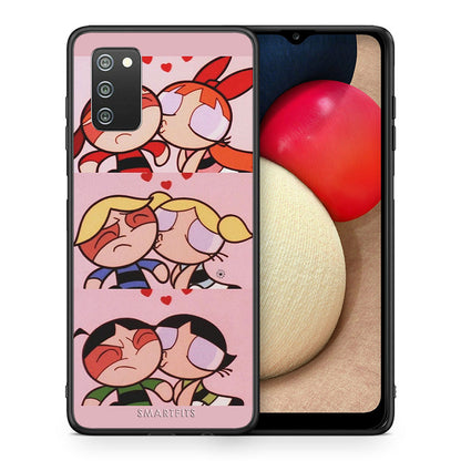 Θήκη Αγίου Βαλεντίνου Samsung A02s Puff Love από τη Smartfits με σχέδιο στο πίσω μέρος και μαύρο περίβλημα | Samsung A02s Puff Love case with colorful back and black bezels