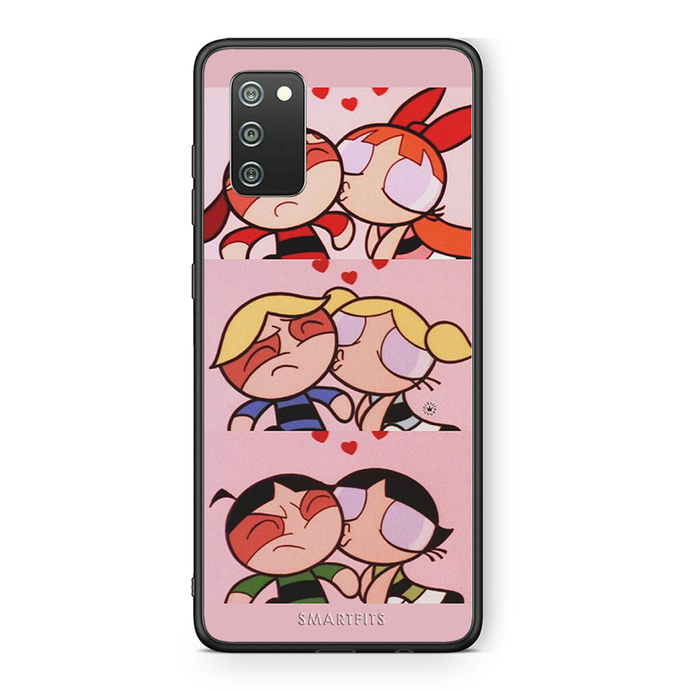 Samsung A02s Puff Love Θήκη Αγίου Βαλεντίνου από τη Smartfits με σχέδιο στο πίσω μέρος και μαύρο περίβλημα | Smartphone case with colorful back and black bezels by Smartfits