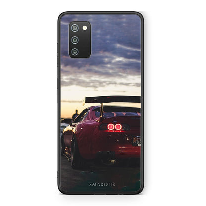 Samsung A02s Racing Supra θήκη από τη Smartfits με σχέδιο στο πίσω μέρος και μαύρο περίβλημα | Smartphone case with colorful back and black bezels by Smartfits