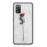 Thumbnail for Samsung A02s Red Rose θήκη από τη Smartfits με σχέδιο στο πίσω μέρος και μαύρο περίβλημα | Smartphone case with colorful back and black bezels by Smartfits