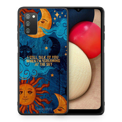 Θήκη Samsung A02s Screaming Sky από τη Smartfits με σχέδιο στο πίσω μέρος και μαύρο περίβλημα | Samsung A02s Screaming Sky case with colorful back and black bezels