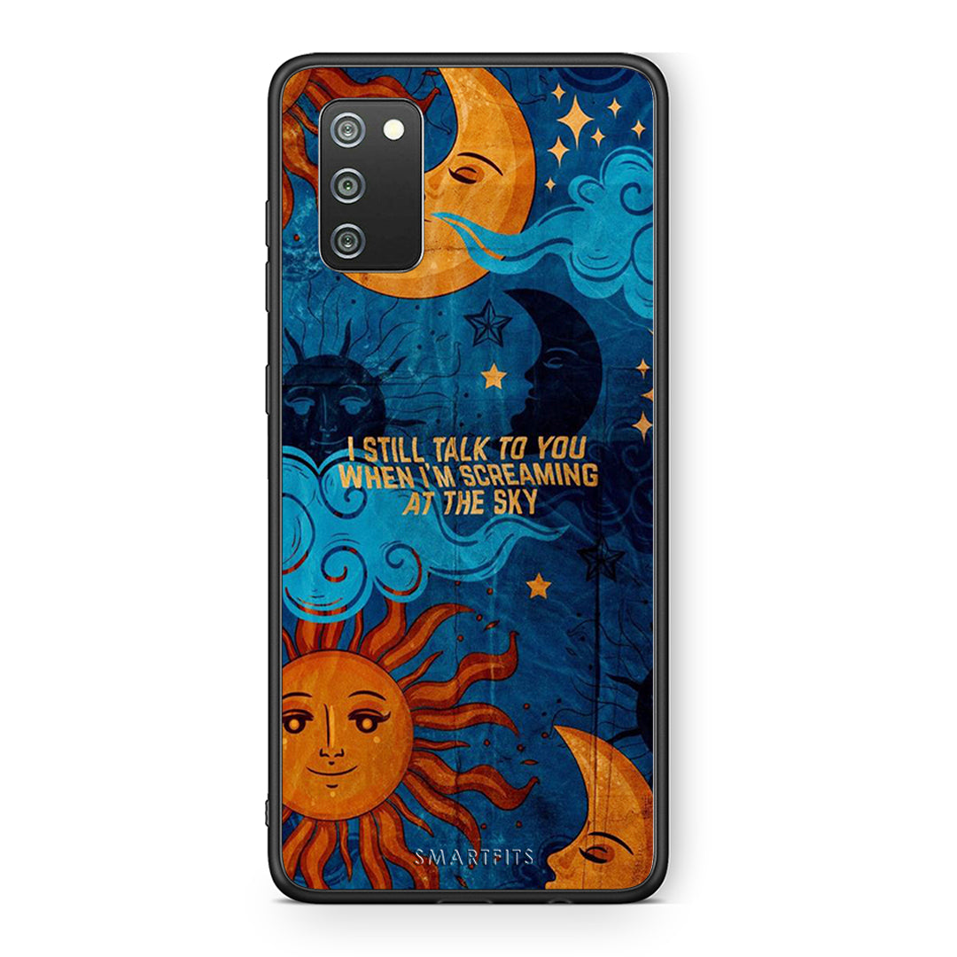 Samsung A02s Screaming Sky θήκη από τη Smartfits με σχέδιο στο πίσω μέρος και μαύρο περίβλημα | Smartphone case with colorful back and black bezels by Smartfits