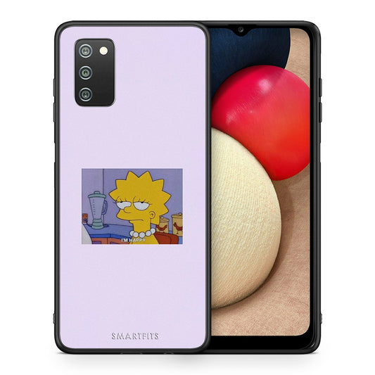Θήκη Samsung A02s So Happy από τη Smartfits με σχέδιο στο πίσω μέρος και μαύρο περίβλημα | Samsung A02s So Happy case with colorful back and black bezels
