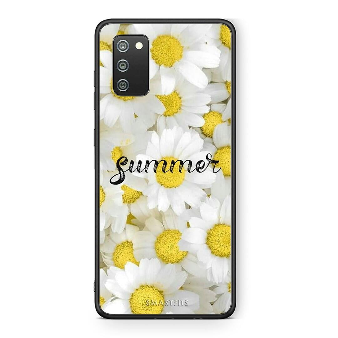 Samsung A02s Summer Daisies Θήκη από τη Smartfits με σχέδιο στο πίσω μέρος και μαύρο περίβλημα | Smartphone case with colorful back and black bezels by Smartfits