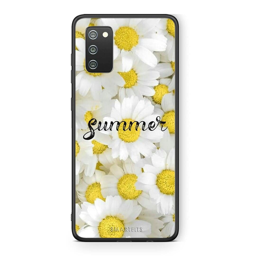 Samsung A02s Summer Daisies Θήκη από τη Smartfits με σχέδιο στο πίσω μέρος και μαύρο περίβλημα | Smartphone case with colorful back and black bezels by Smartfits