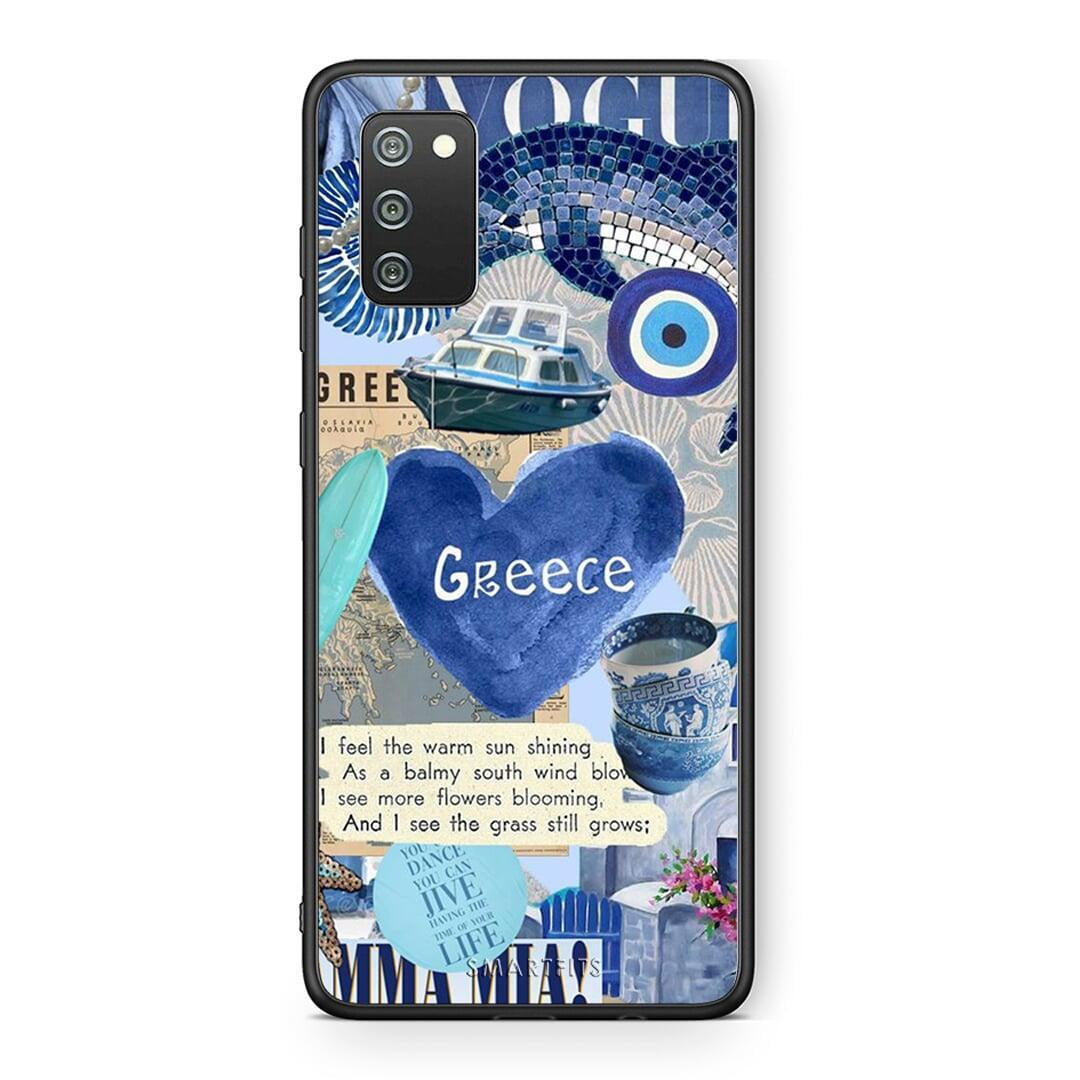 Samsung A02s Summer In Greece Θήκη από τη Smartfits με σχέδιο στο πίσω μέρος και μαύρο περίβλημα | Smartphone case with colorful back and black bezels by Smartfits