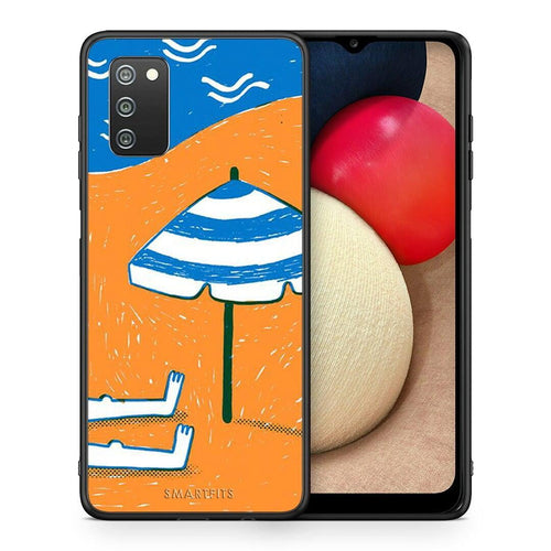 Θήκη Samsung A02s Summering από τη Smartfits με σχέδιο στο πίσω μέρος και μαύρο περίβλημα | Samsung A02s Summering case with colorful back and black bezels