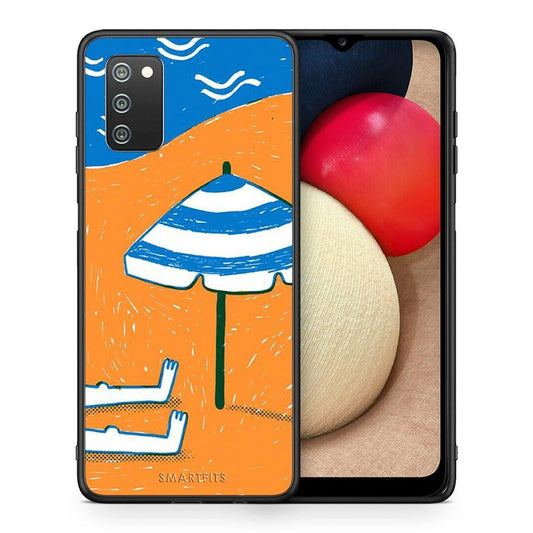 Θήκη Samsung A02s Summering από τη Smartfits με σχέδιο στο πίσω μέρος και μαύρο περίβλημα | Samsung A02s Summering case with colorful back and black bezels