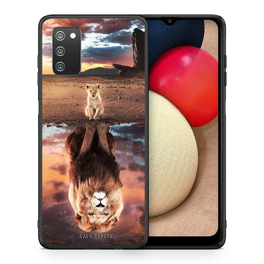 Θήκη Αγίου Βαλεντίνου Samsung A02s Sunset Dreams από τη Smartfits με σχέδιο στο πίσω μέρος και μαύρο περίβλημα | Samsung A02s Sunset Dreams case with colorful back and black bezels