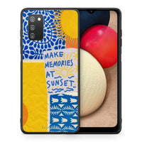 Thumbnail for Θήκη Samsung A02s Sunset Memories από τη Smartfits με σχέδιο στο πίσω μέρος και μαύρο περίβλημα | Samsung A02s Sunset Memories case with colorful back and black bezels