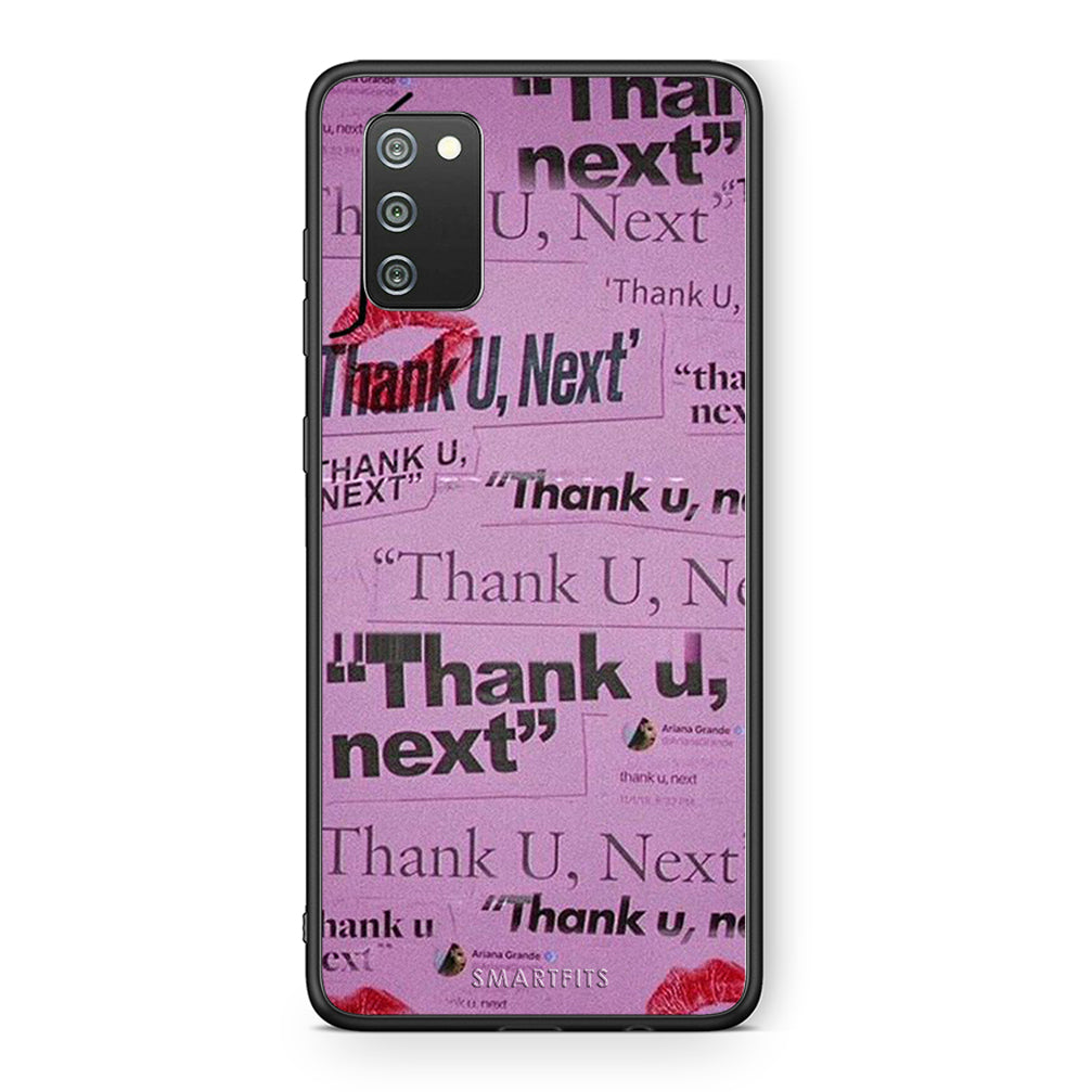 Samsung A02s Thank You Next Θήκη Αγίου Βαλεντίνου από τη Smartfits με σχέδιο στο πίσω μέρος και μαύρο περίβλημα | Smartphone case with colorful back and black bezels by Smartfits