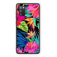 Thumbnail for Samsung A02s Tropical Flowers θήκη από τη Smartfits με σχέδιο στο πίσω μέρος και μαύρο περίβλημα | Smartphone case with colorful back and black bezels by Smartfits