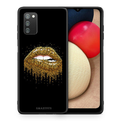 Θήκη Samsung A02s Golden Valentine από τη Smartfits με σχέδιο στο πίσω μέρος και μαύρο περίβλημα | Samsung A02s Golden Valentine case with colorful back and black bezels