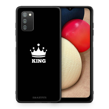 Θήκη Samsung A02s King Valentine από τη Smartfits με σχέδιο στο πίσω μέρος και μαύρο περίβλημα | Samsung A02s King Valentine case with colorful back and black bezels