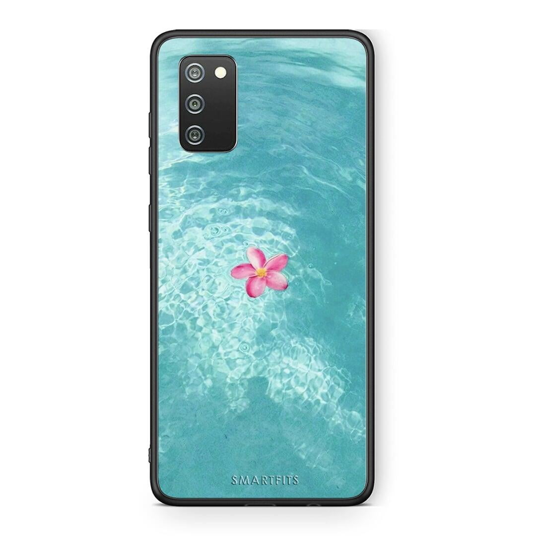 Samsung A02s Water Flower Θήκη από τη Smartfits με σχέδιο στο πίσω μέρος και μαύρο περίβλημα | Smartphone case with colorful back and black bezels by Smartfits