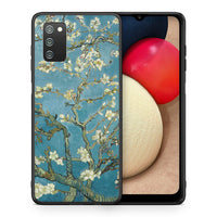 Thumbnail for Θήκη Samsung A02s White Blossoms από τη Smartfits με σχέδιο στο πίσω μέρος και μαύρο περίβλημα | Samsung A02s White Blossoms case with colorful back and black bezels