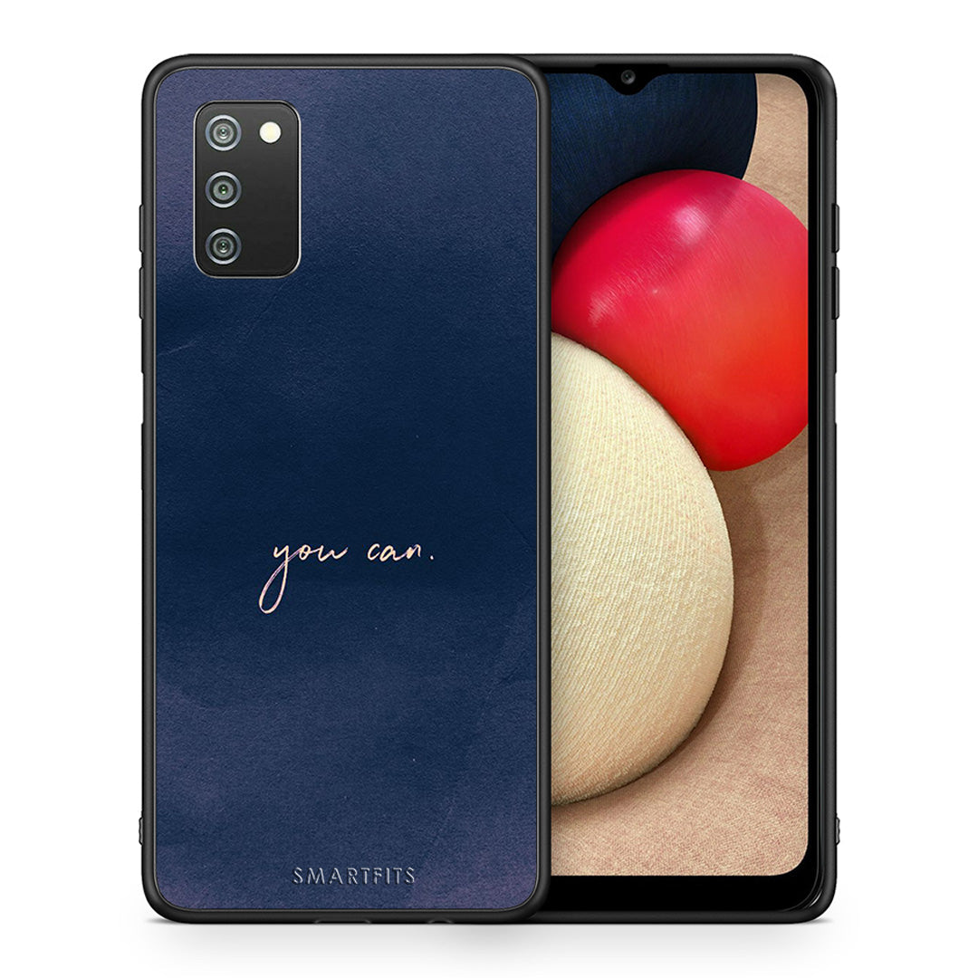 Θήκη Samsung A02s You Can από τη Smartfits με σχέδιο στο πίσω μέρος και μαύρο περίβλημα | Samsung A02s You Can case with colorful back and black bezels