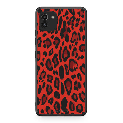 4 - Samsung A03 Red Leopard Animal case, cover, bumper