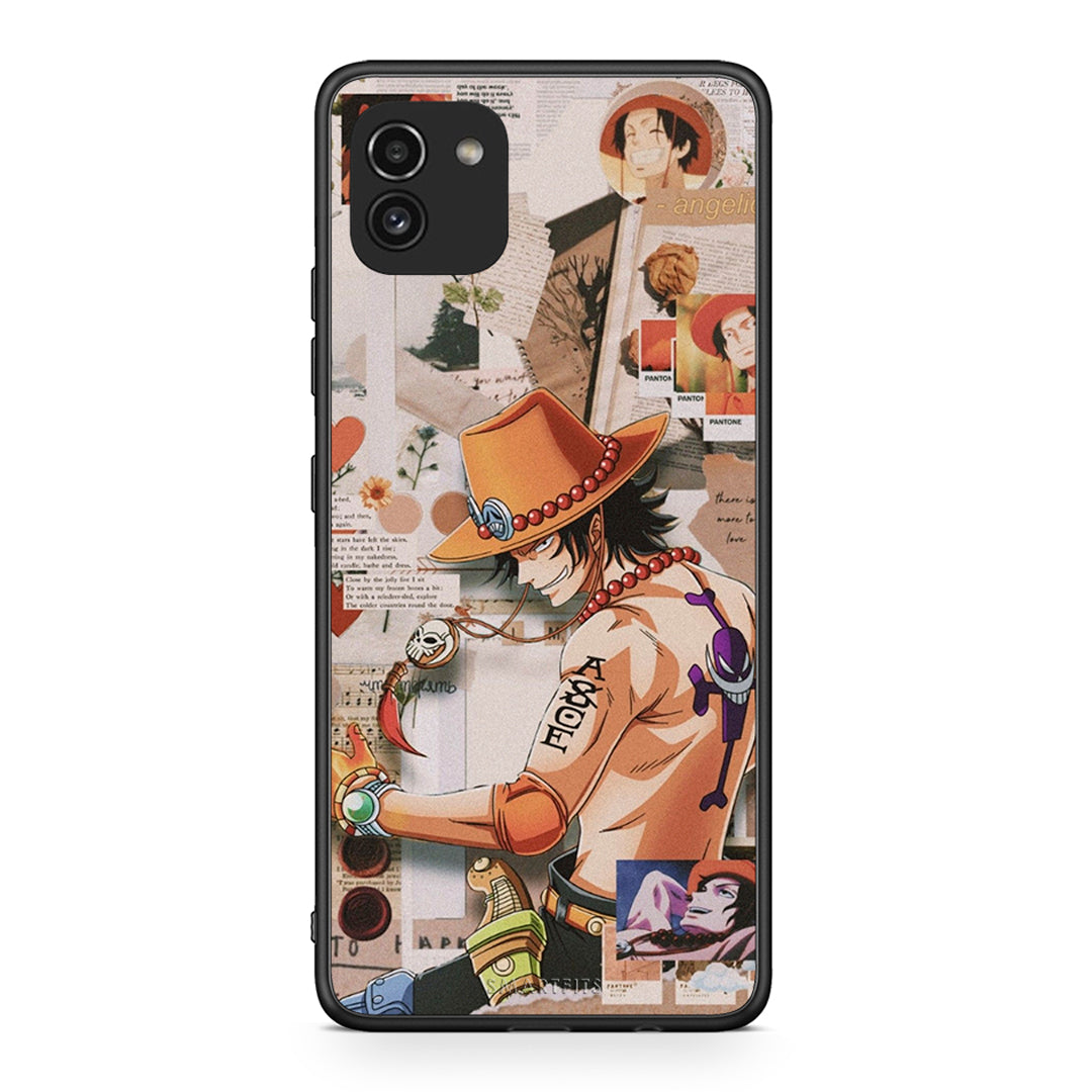 Samsung A03 Anime Collage θήκη από τη Smartfits με σχέδιο στο πίσω μέρος και μαύρο περίβλημα | Smartphone case with colorful back and black bezels by Smartfits