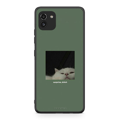 Samsung A03 Bitch Surprise θήκη από τη Smartfits με σχέδιο στο πίσω μέρος και μαύρο περίβλημα | Smartphone case with colorful back and black bezels by Smartfits