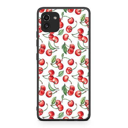Samsung A03 Cherry Summer θήκη από τη Smartfits με σχέδιο στο πίσω μέρος και μαύρο περίβλημα | Smartphone case with colorful back and black bezels by Smartfits