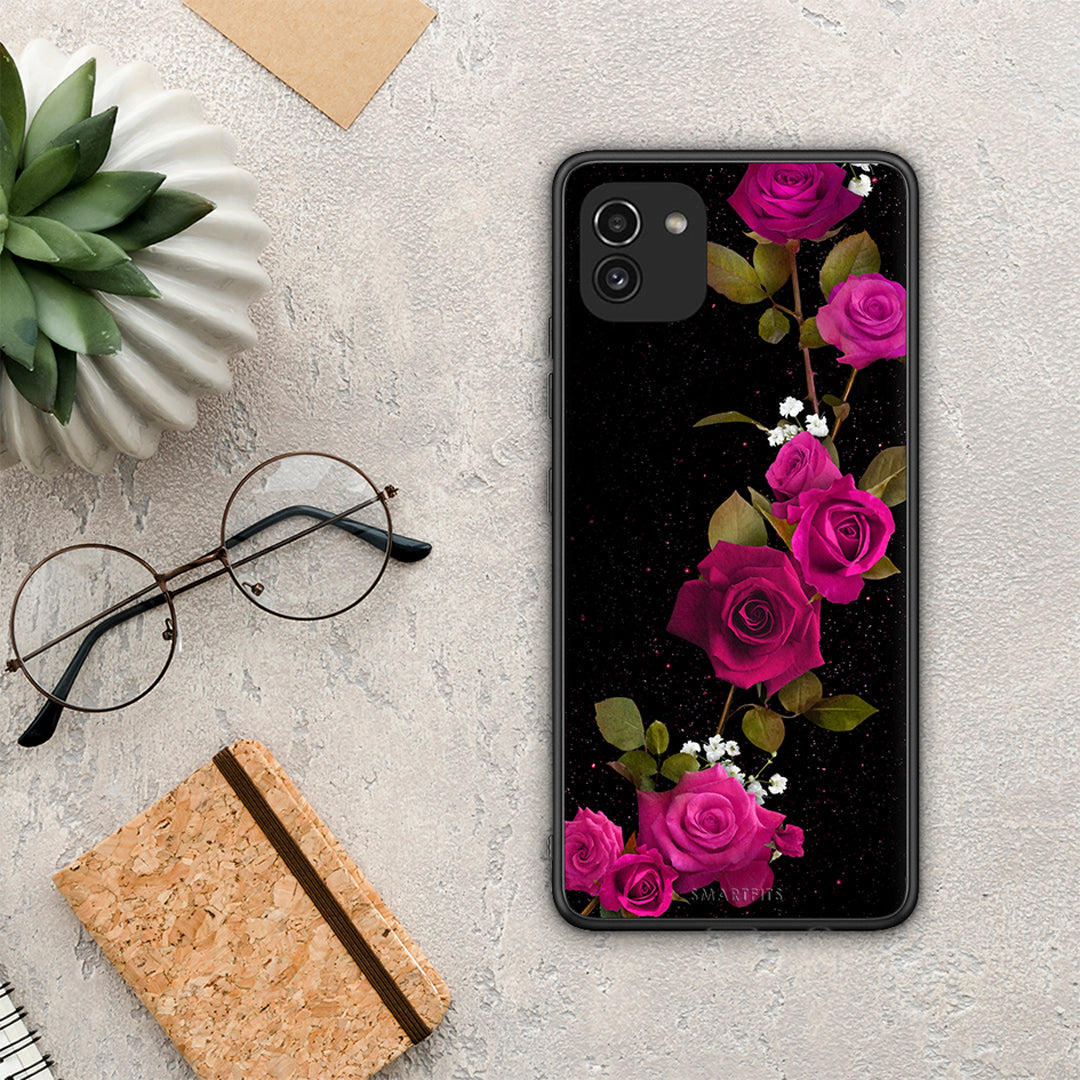 Flower Red Roses - Samsung Galaxy A03 θήκη