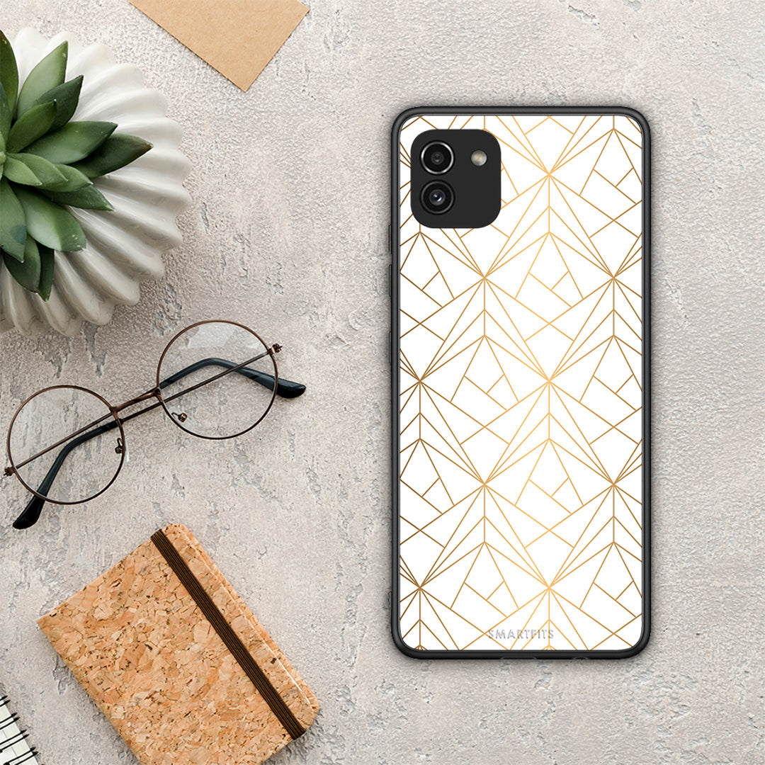 Geometric Luxury White - Samsung Galaxy A03 θήκη